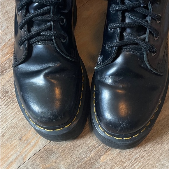 Black Platform Lace-Up Boots - Picture 2 of 4